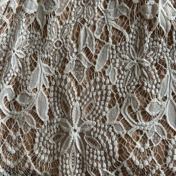 Express Cream Lace Asymmetrical Tank Top - Picture 6 of 6